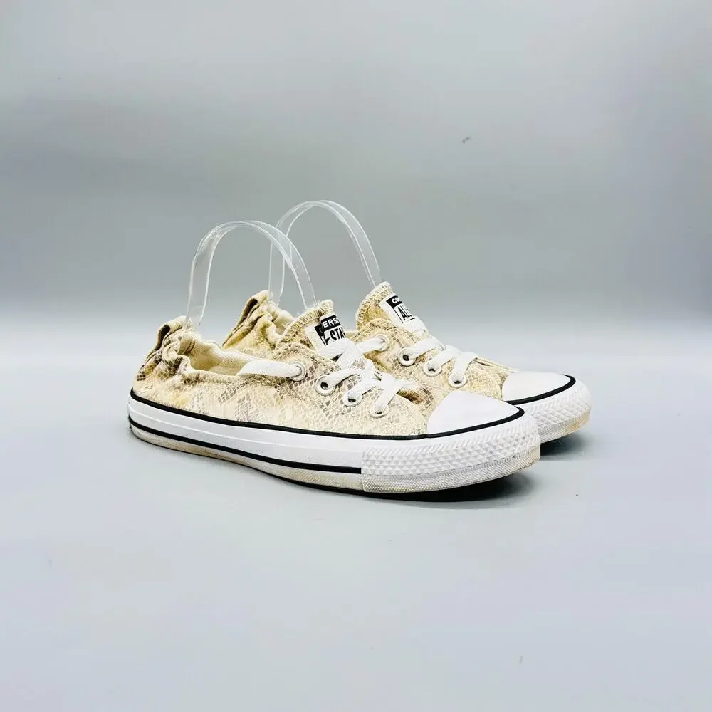 Converse Shoes Womens 7 Beige Snake Print All Star Shoreline Sneaker - Picture 2 of 11